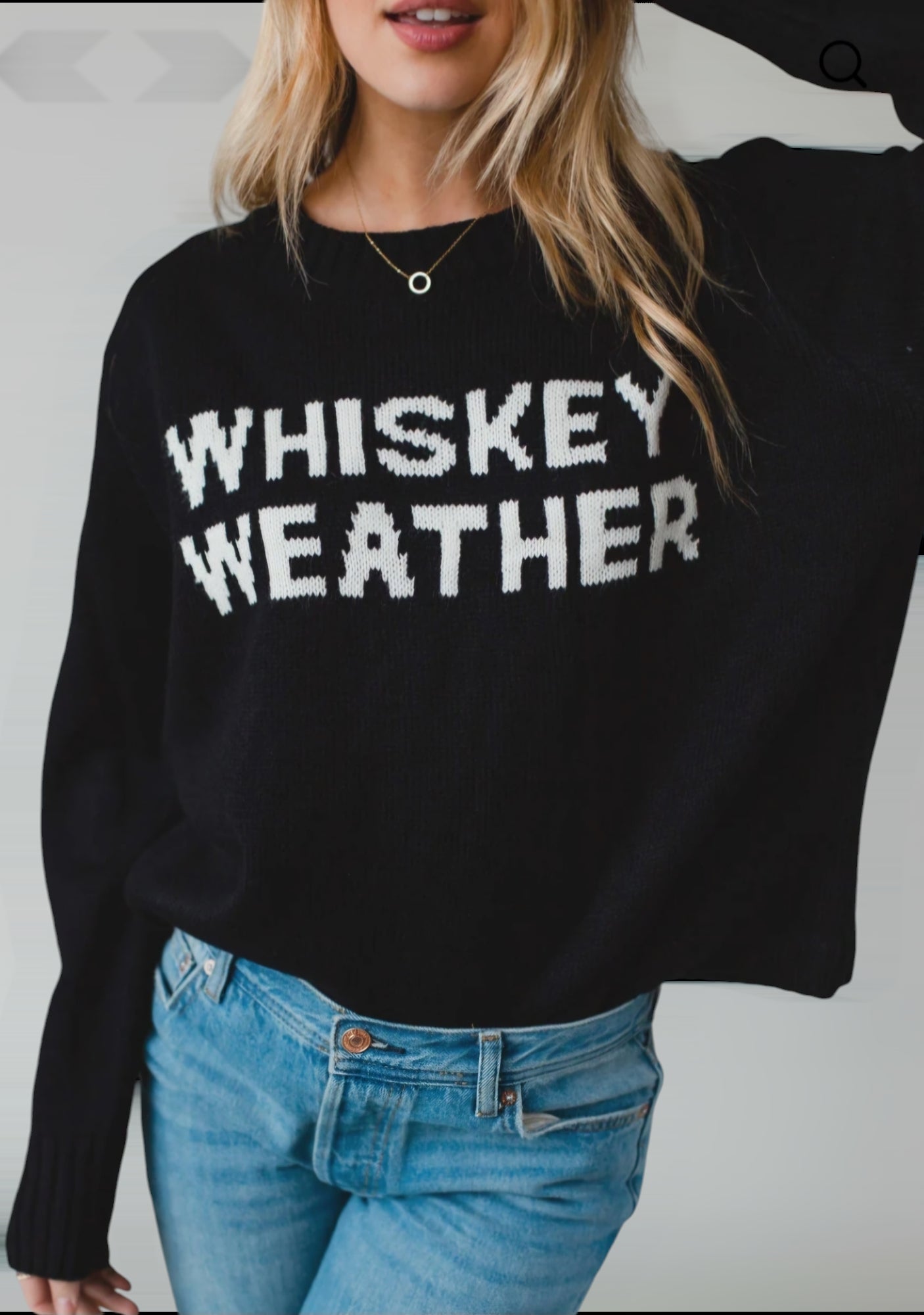 Whiskey Weather Knit Sweater in Black & White