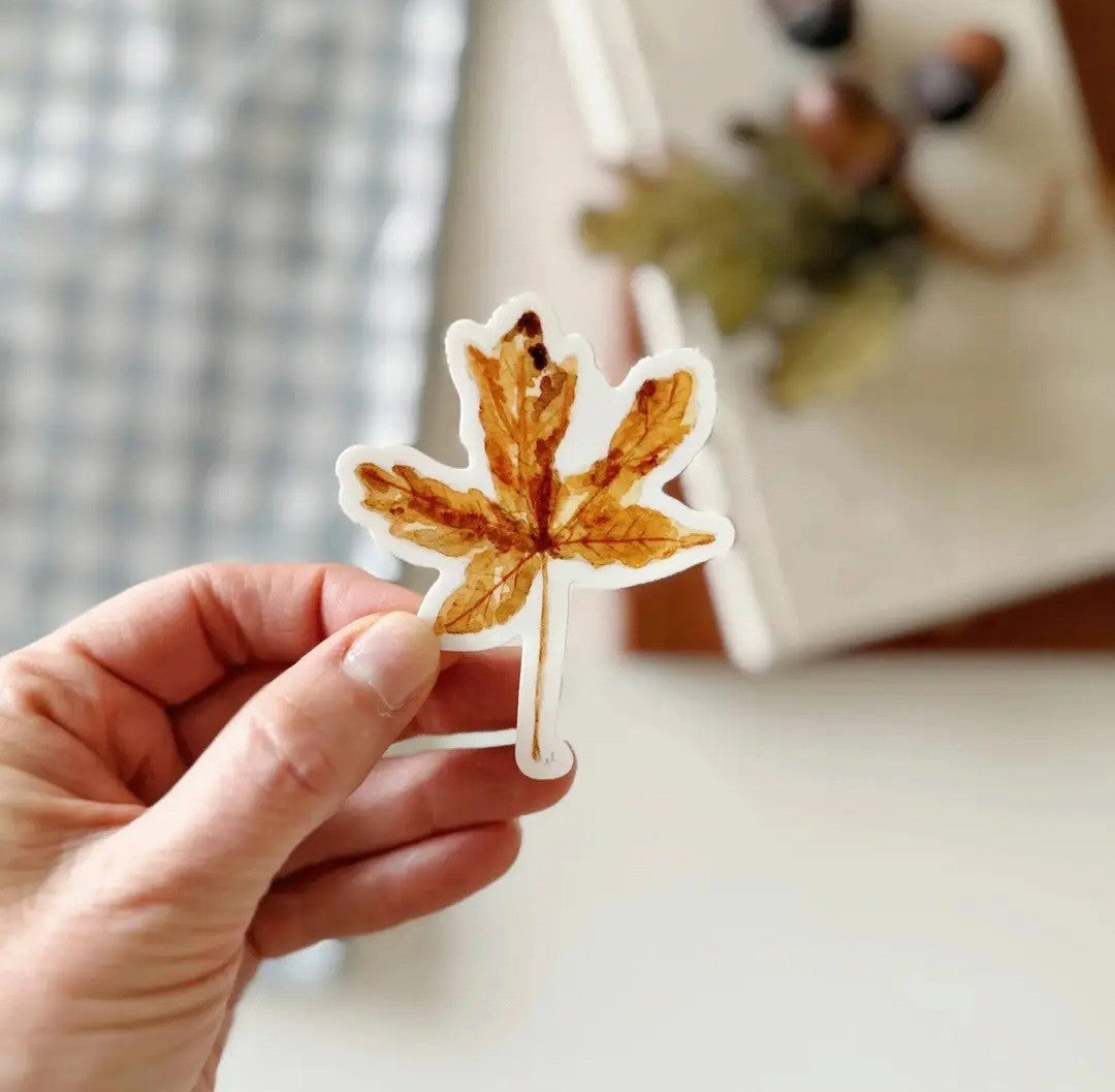 Emily lex Watercolor Maple Leaf Sticker