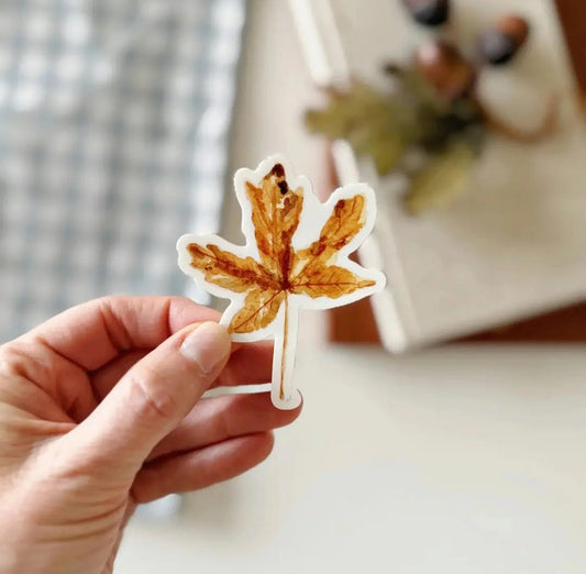 Emily lex Watercolor Maple Leaf Sticker
