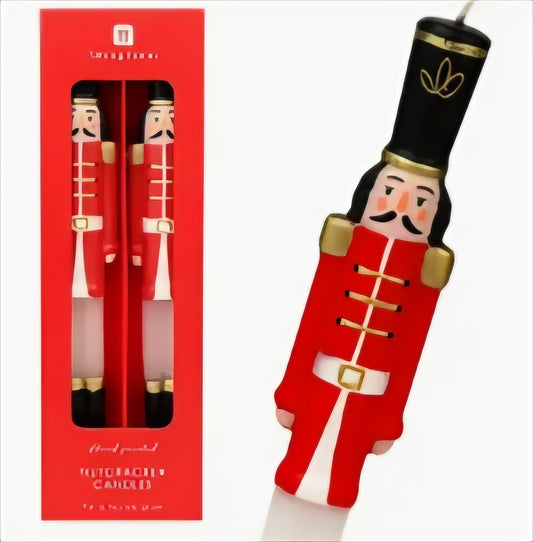 Nutcracker Christmas Taper Candle Set