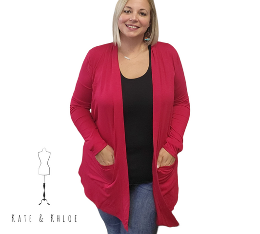 Relaxed Comfort Cardigan  ~ Burgundy