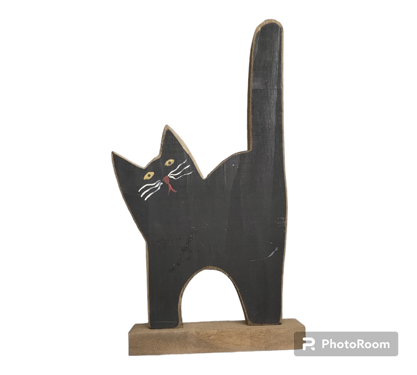 Black Cat wood shelf sitter