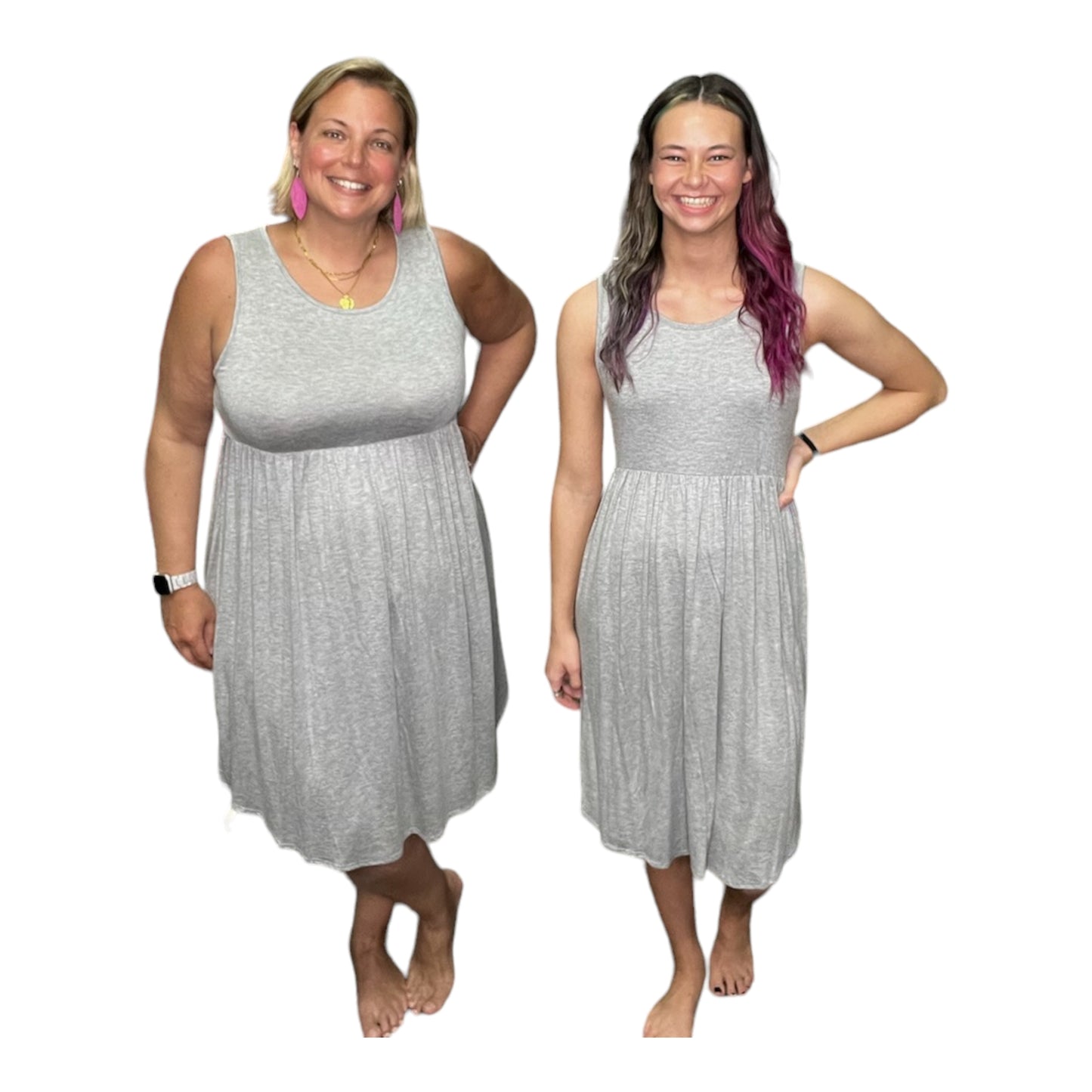 Effortless Charm Heathered Gray Dress