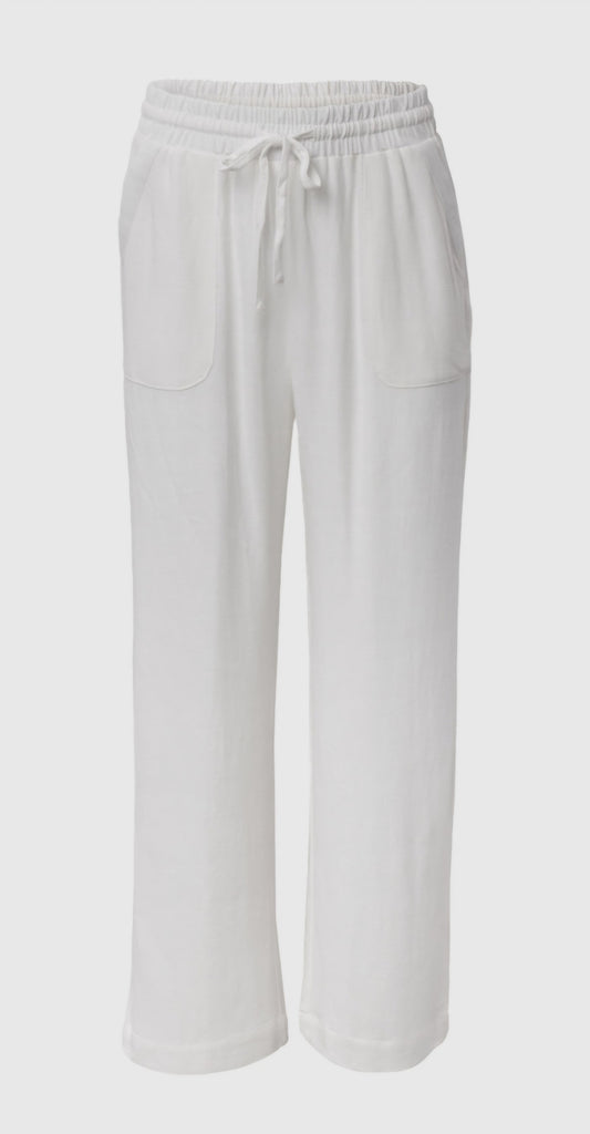 Lake Side White Linen Pants with Pockets -