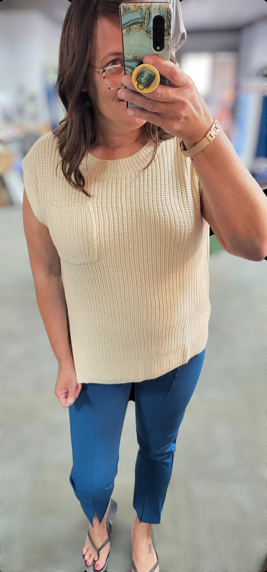 Versatile Vibe Sleeveless Sweater in Oatmeal