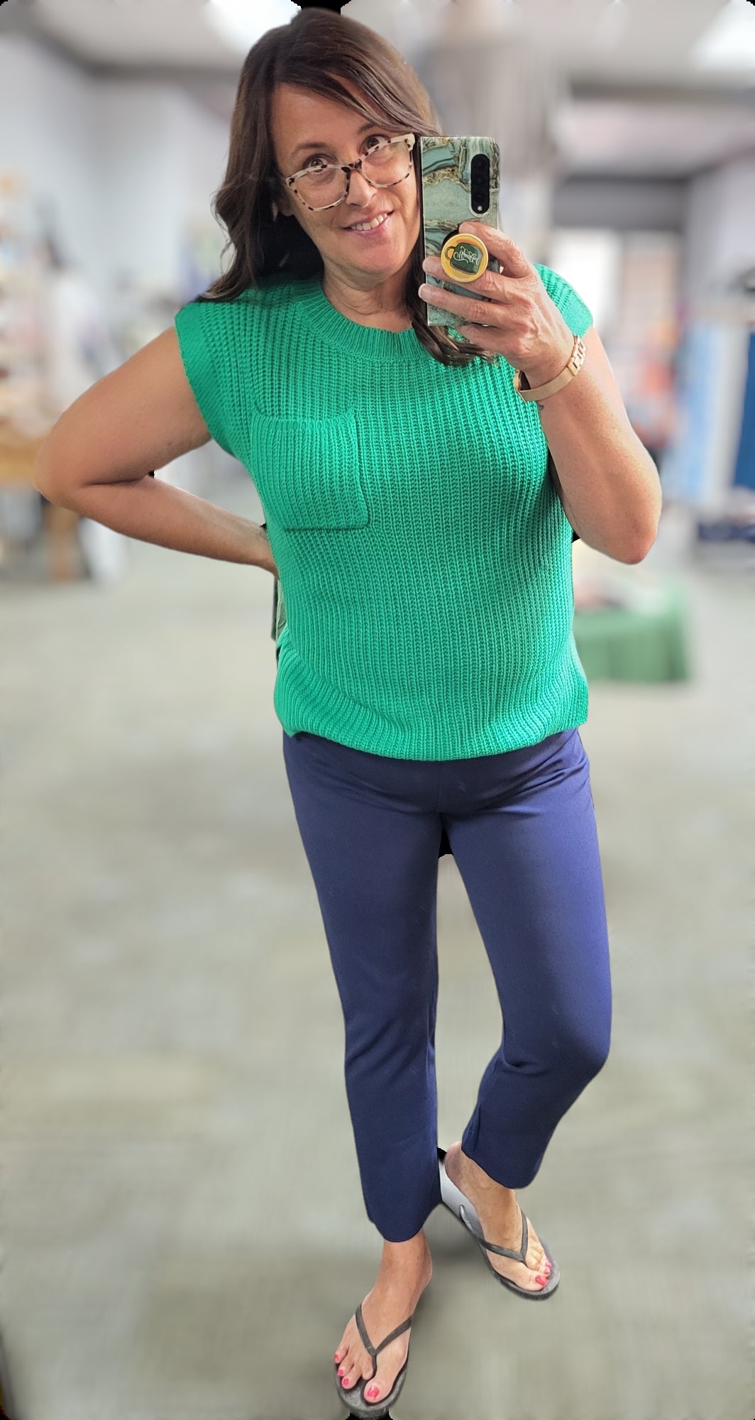 Versatile Vibe Sleeveless Sweater in Jade