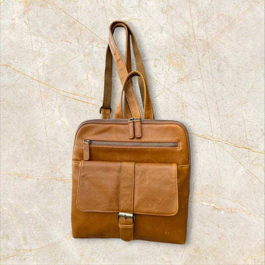 Wax Oil Cowhide Leather Backpack