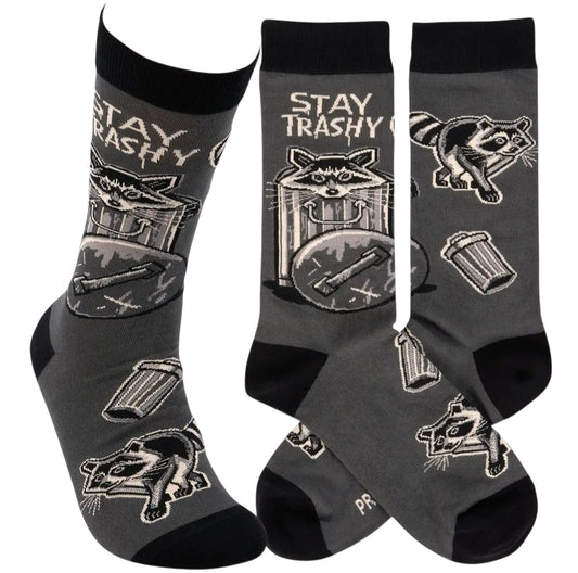 Stay Trashy Raccoon Socks