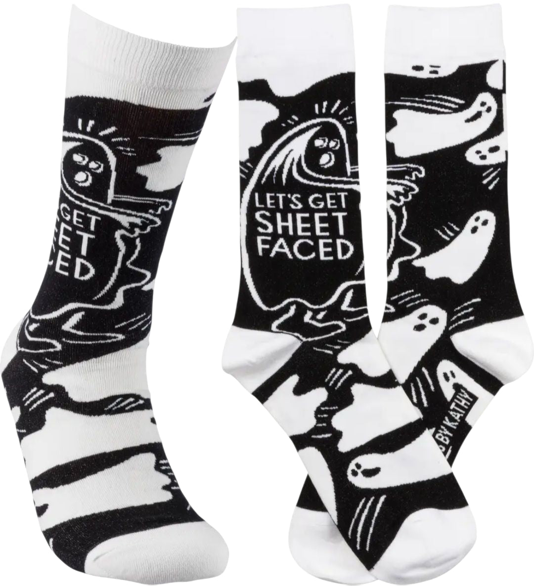 Let's Get Sheet Faced Ghost Socks
