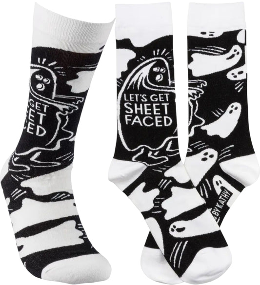 Let's Get Sheet Faced Ghost Socks