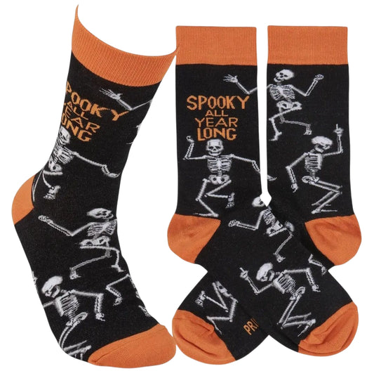 Spooky All Year Long Skeleton Socks