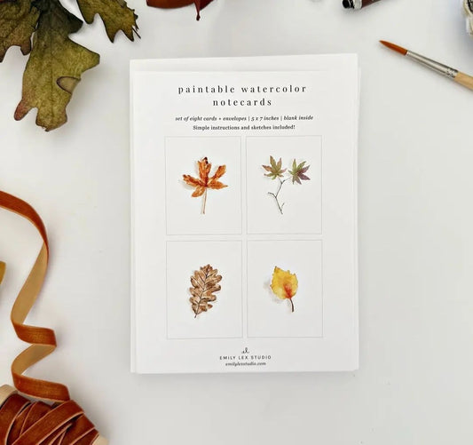 Fall Leaves Watercolor Notecards