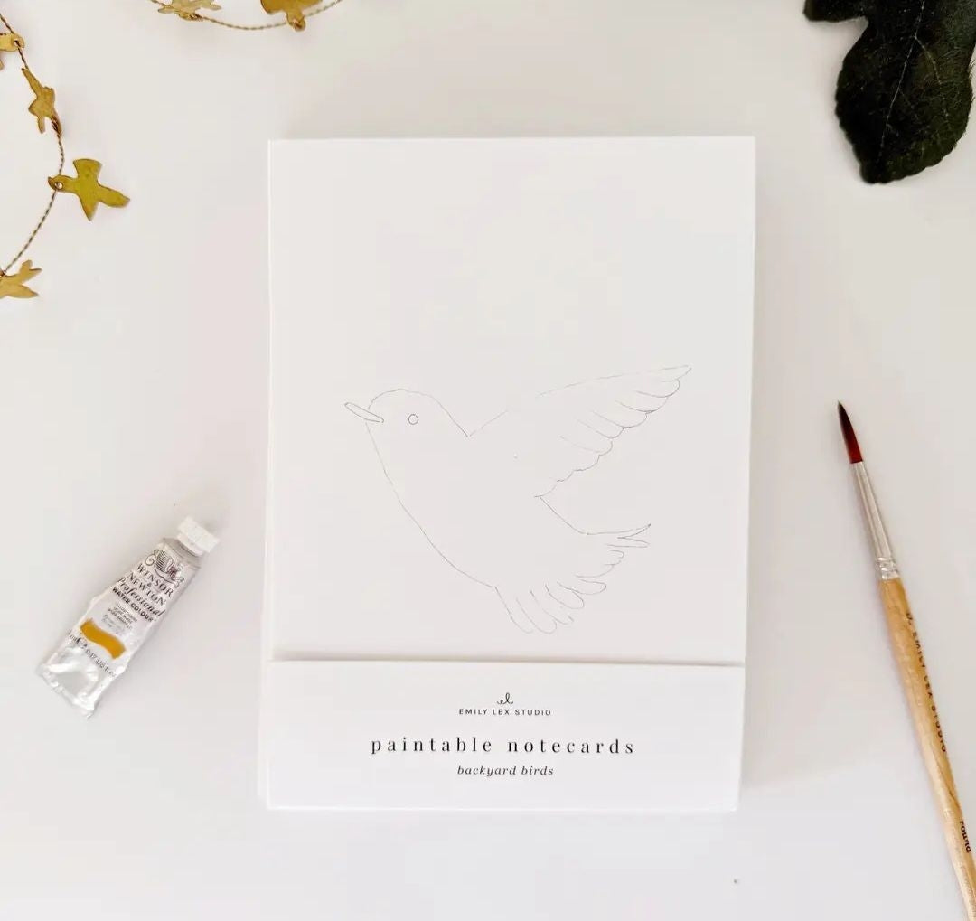 Paintable Backyard Birds Watercolor Notecard