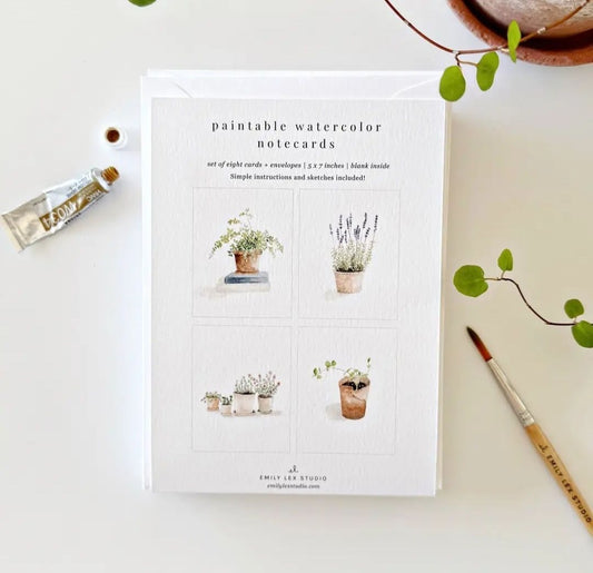 Potted Plant Watercolor Notecards