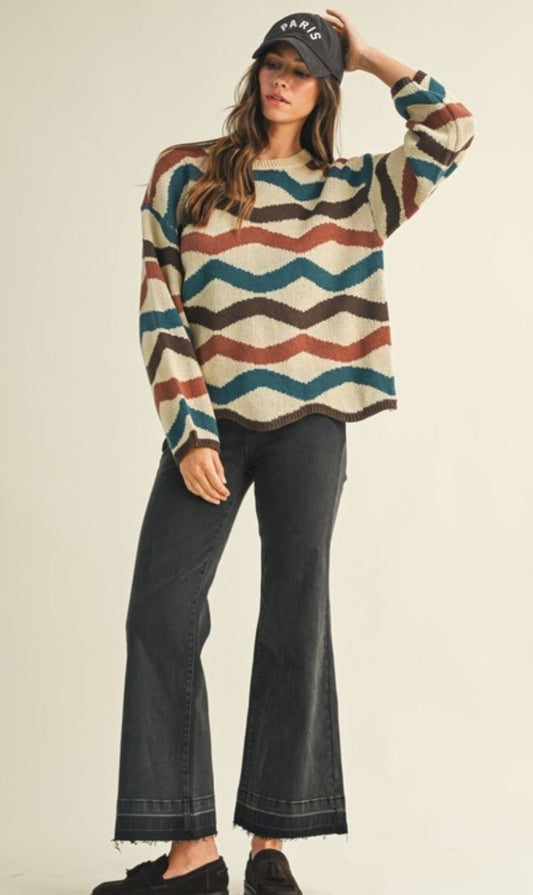 Multi Wave Knit Sweater