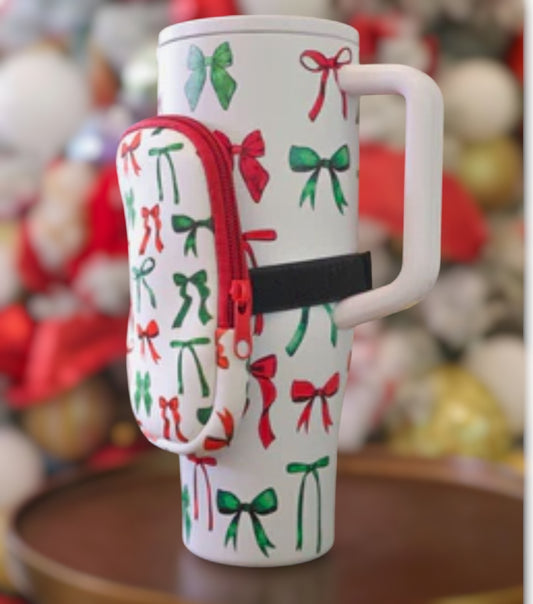 Tumbler Zip Pouch Midnight Bow Christmas Edition