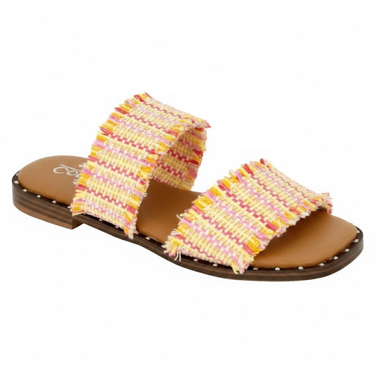 Corkys Afrayed of What Sandal Pink Combo