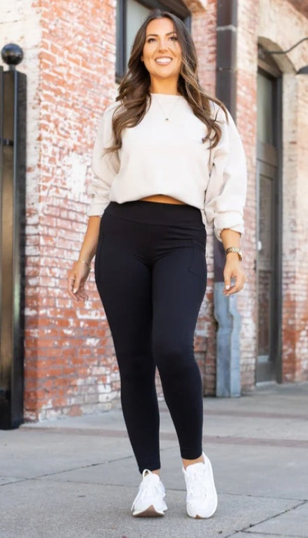 Viral Luxe Leggings with Pockets Black