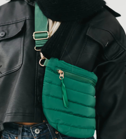 Jolie Puffer Belt Bag ~ Emerald Green