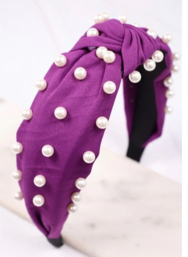 Apollo Headband with Pearl's ~ Purple