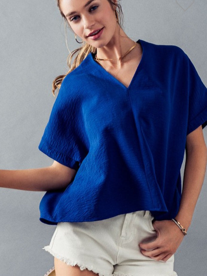 Everyday Gameday Oversized Top ~ Blue