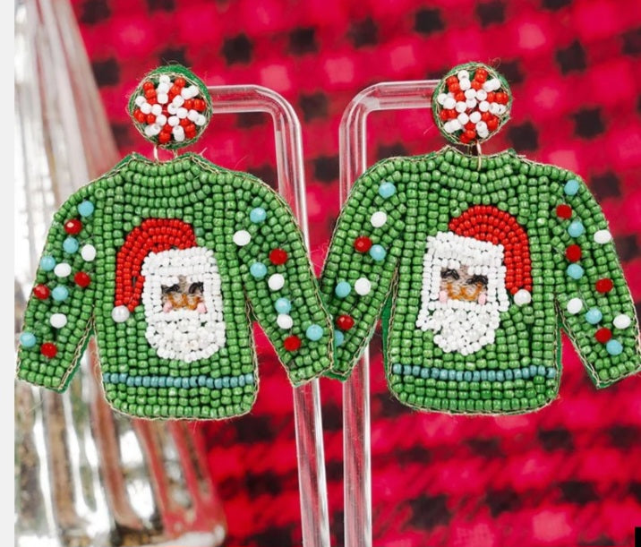 Coming to Town ~ Ugly Christmas Sweater Earrings