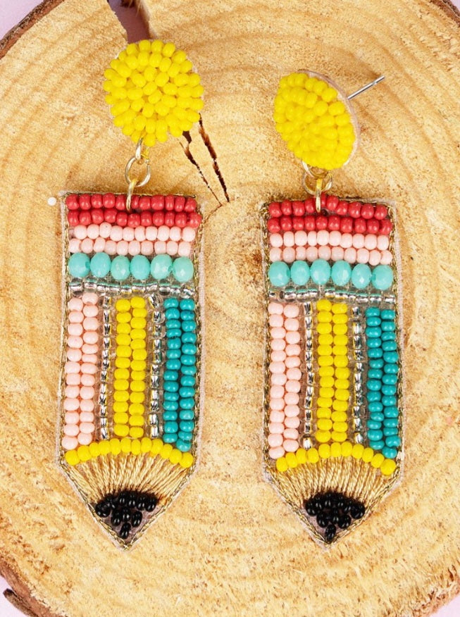 Good Mark's- Seed Bead Pencil Earrings