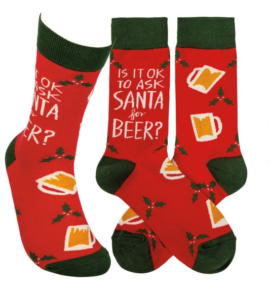 Ask Santa for a beer? Socks