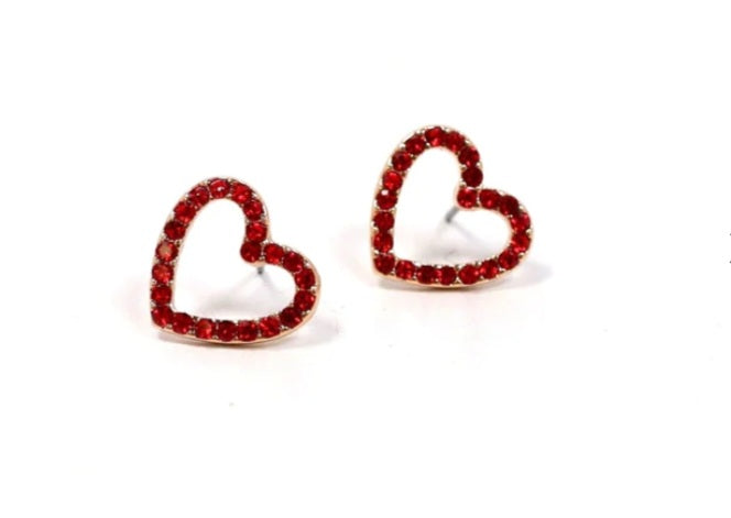 Delilah CZ Post Earrings in Red