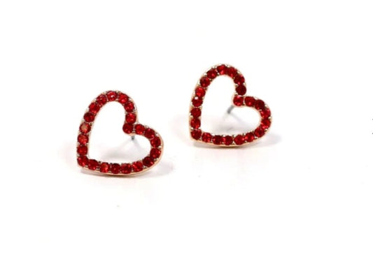 Delilah CZ Post Earrings in Red