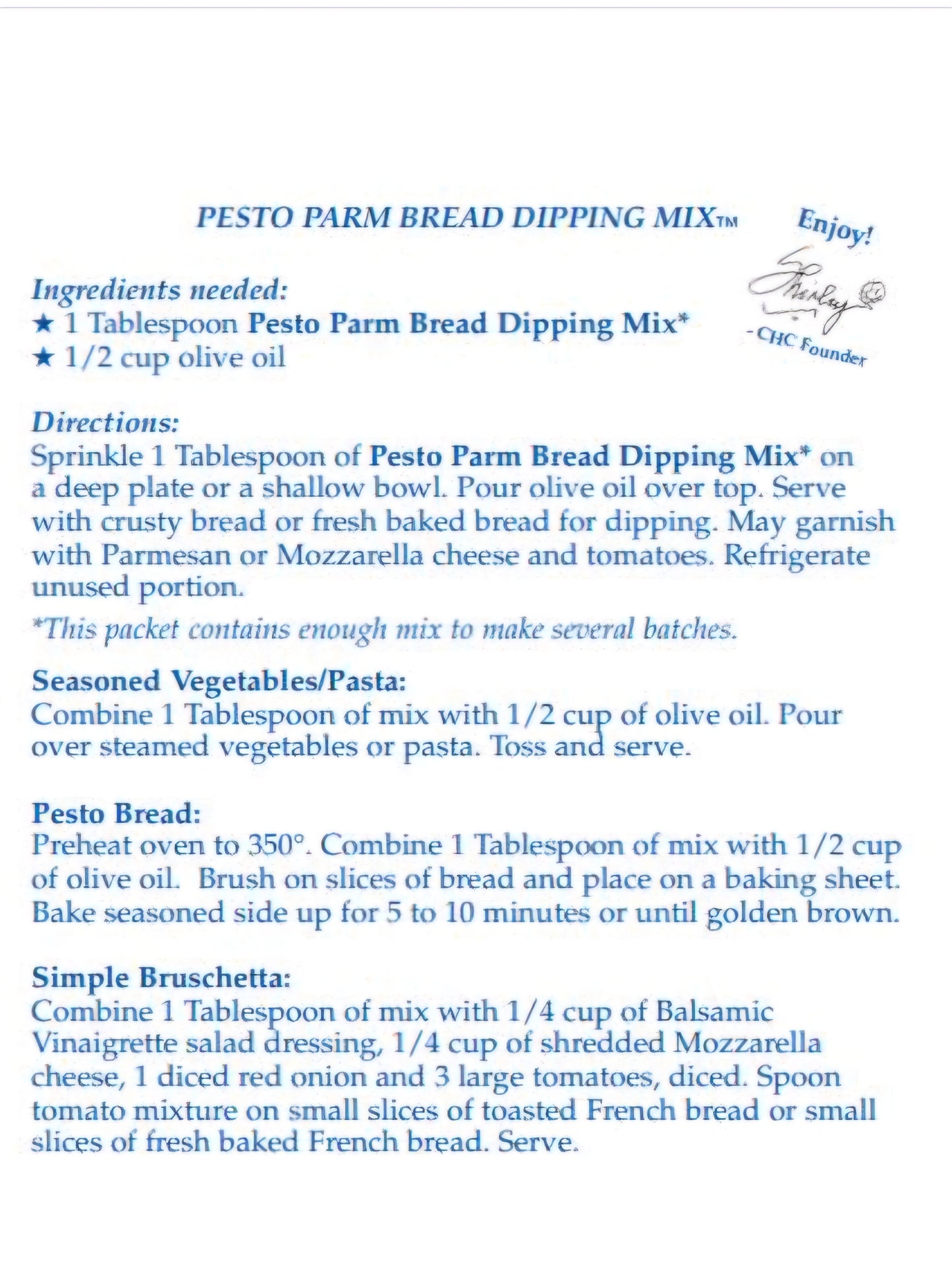 Parmesan Pesto Dip Mix