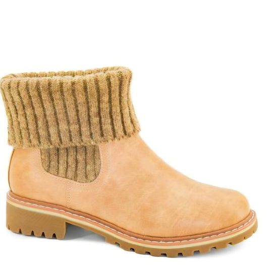 Corky's "Quiver" Vegan Leather Ankle Booties with Sweater Cuff