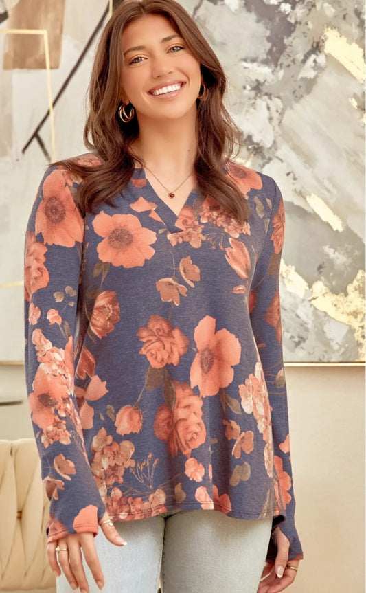 Dear Scarlett Lizzy Top Floral Long Sleeve