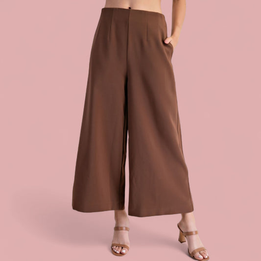 Culottes- High Waisted Trousers Chocolate