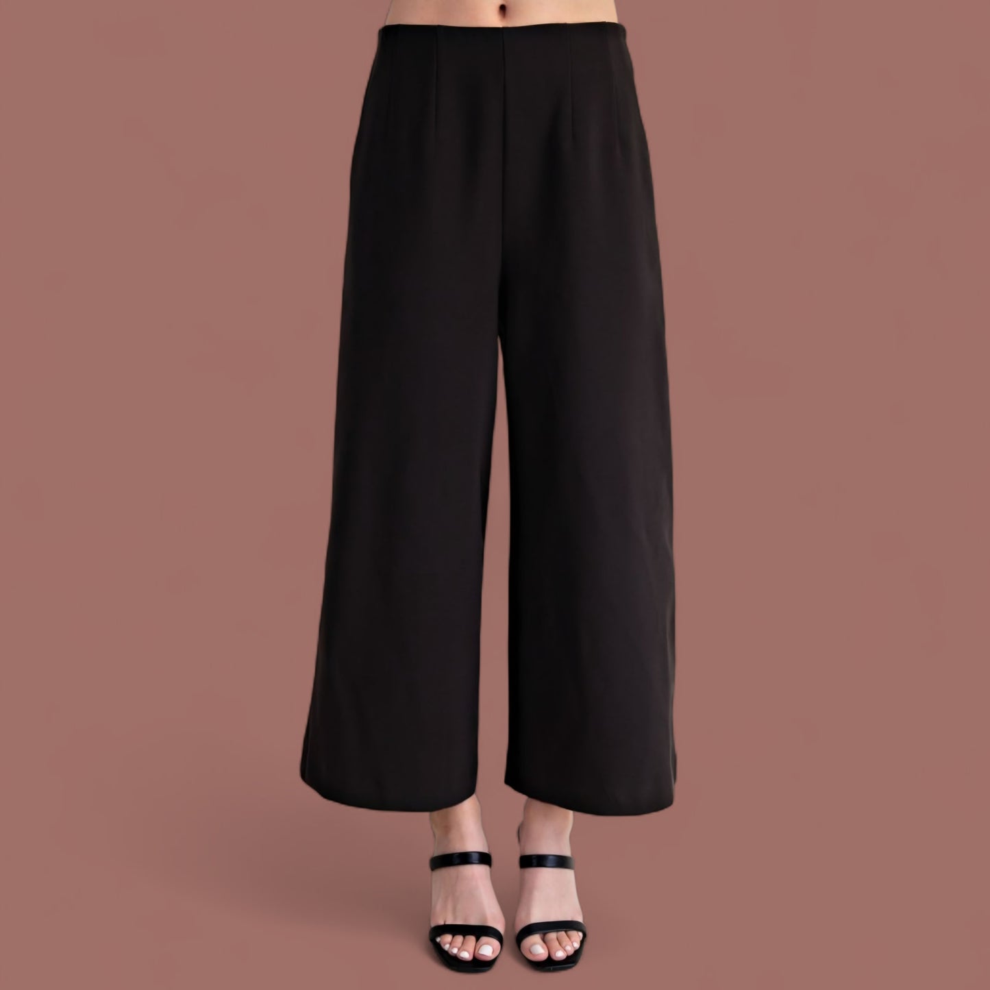 Culottes High Waisted Trousers Black