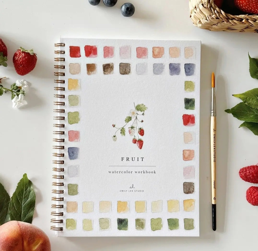 Fruit Watercolor Workbook emily lex designs