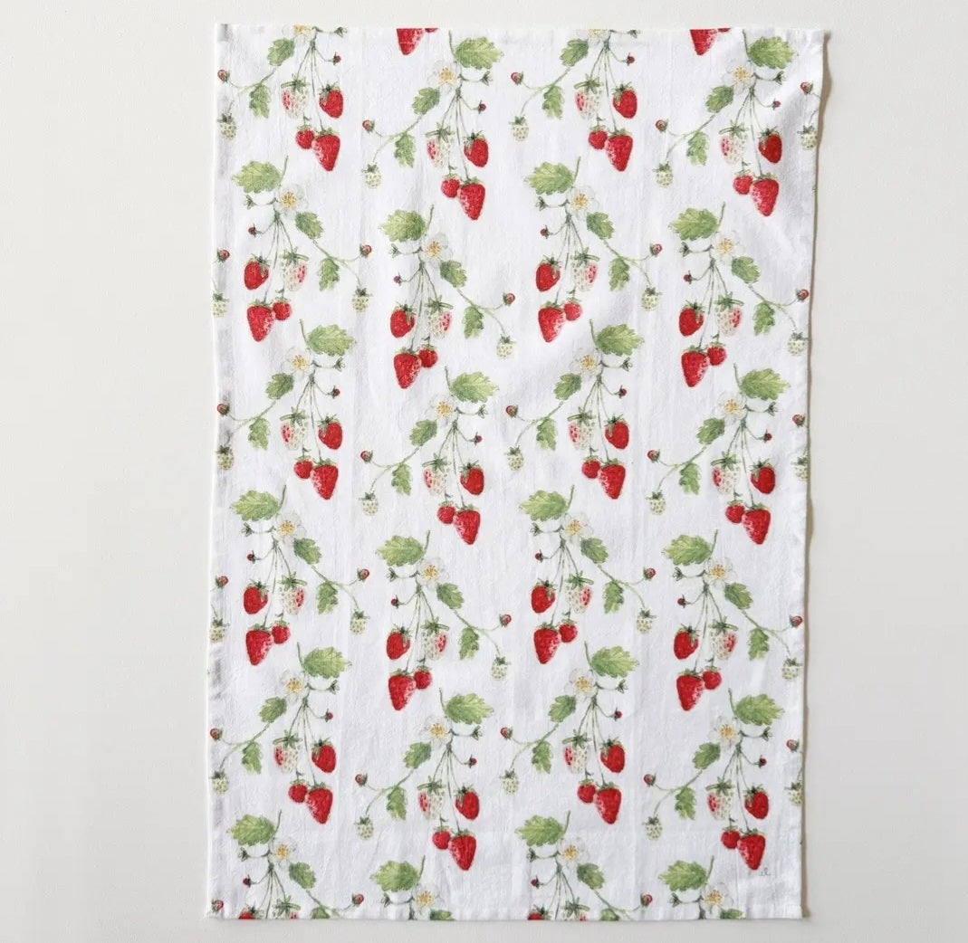 Strawberry Tea Towel emily lex designs