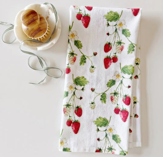 Strawberry Tea Towel emily lex designs
