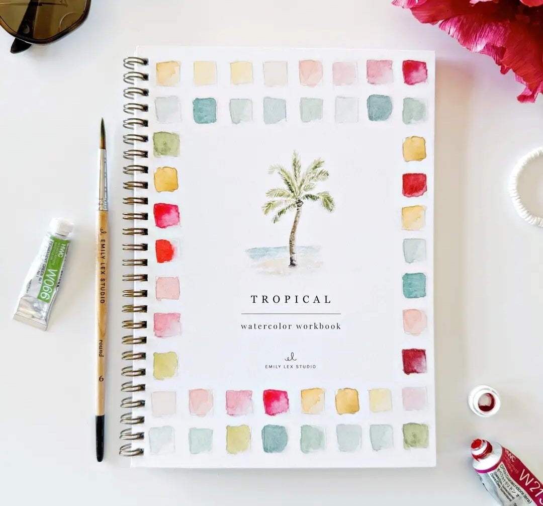 Tropical Watercolor Workbook emily lex designs