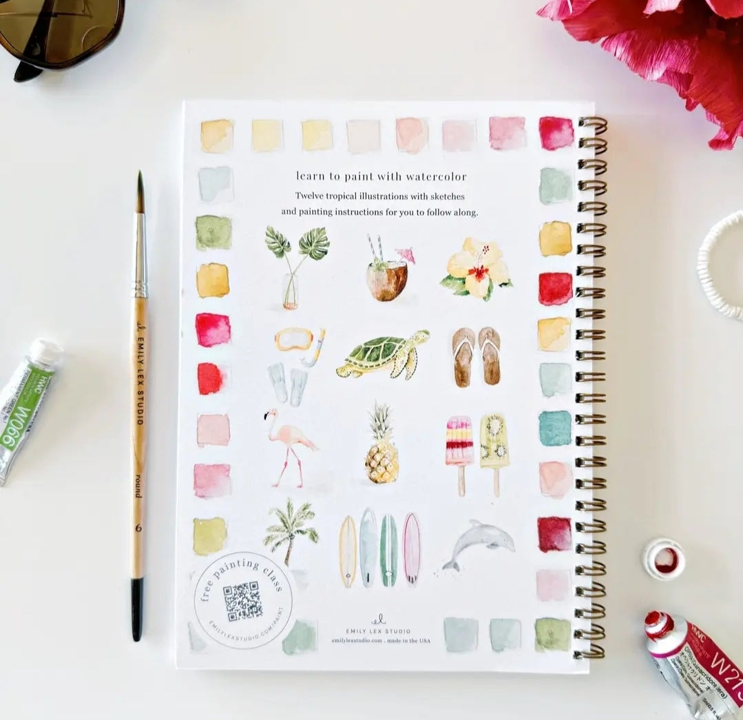 Tropical Watercolor Workbook emily lex designs