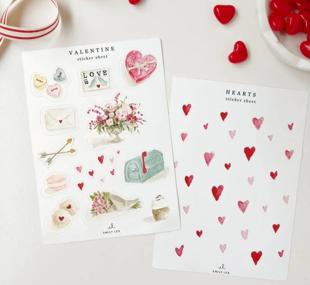 Valentine's Sticker Sheet Set emily lex designs