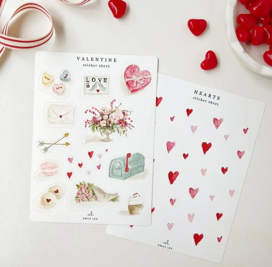 Valentine's Sticker Sheet Set emily lex designs