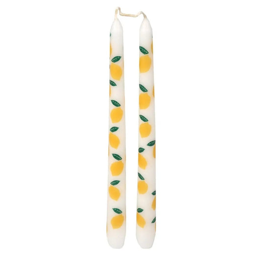 Lemon Taper Dinner Candles Two Pack
