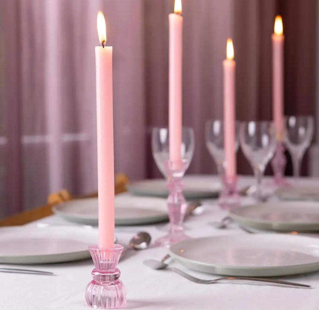 Pink Dinner Table Taper Candles