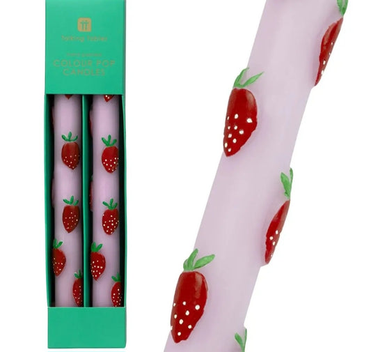 Strawberry Lilac Dinner Taper Candles