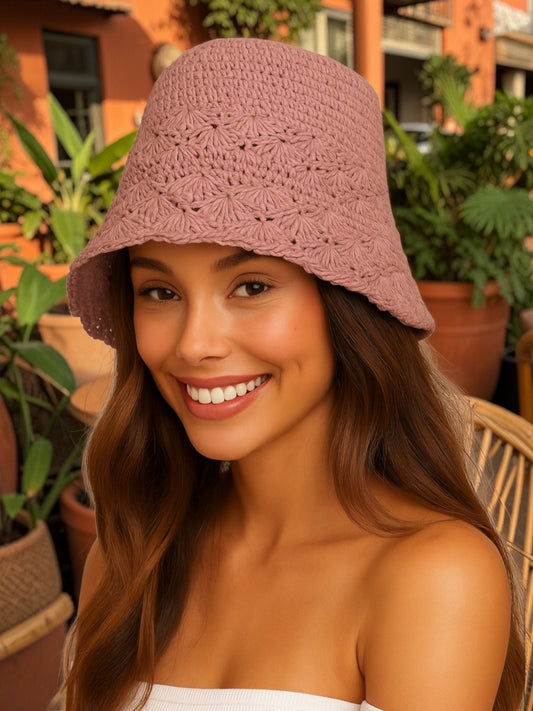 Seashell Straw Bucket Hat