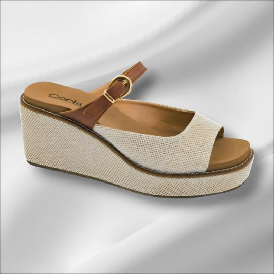 Corkys Treat Yourself Open Toe, Wedge Heel Shoe