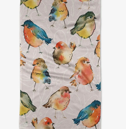 Tweet Tweet Geometry Tea Towel