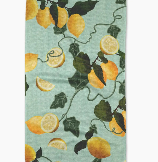 Amalfi Lemons Geometry Tea Towel