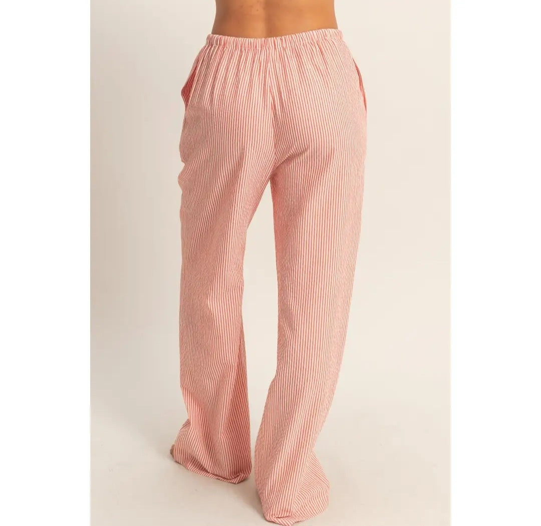 Red Stripe Seersucker Pant